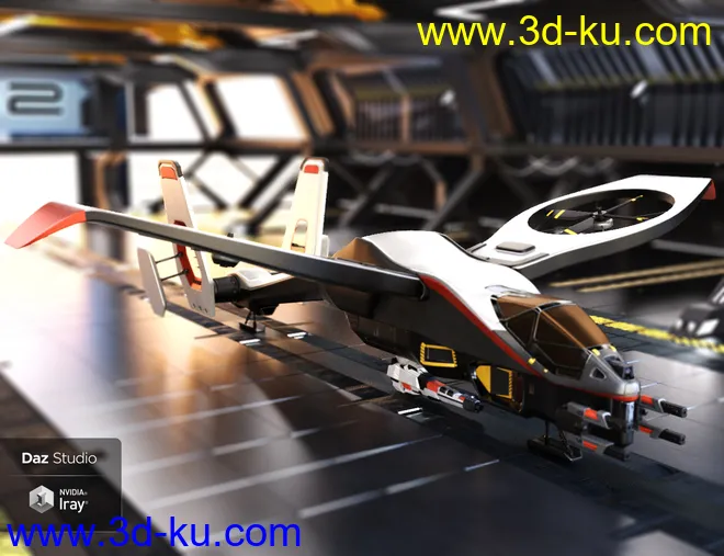 Futuristic Attack Helicopter模型的图片2