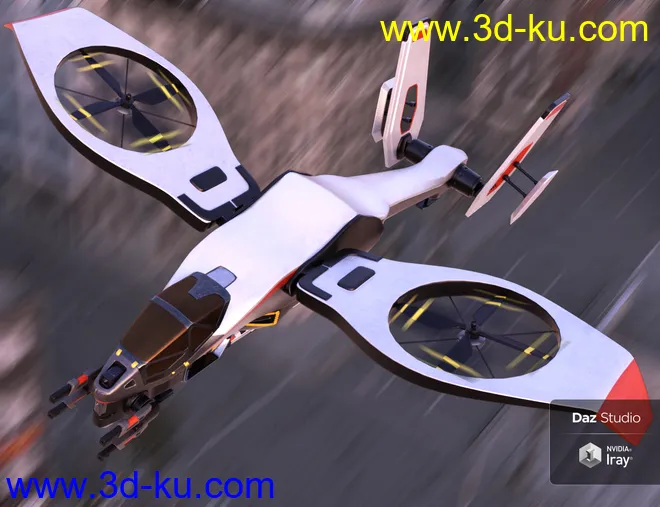 Futuristic Attack Helicopter模型的图片4