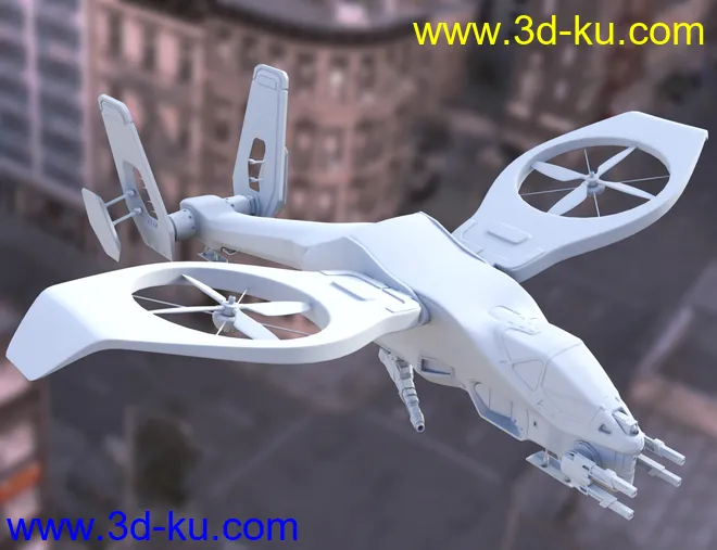 Futuristic Attack Helicopter模型的图片5