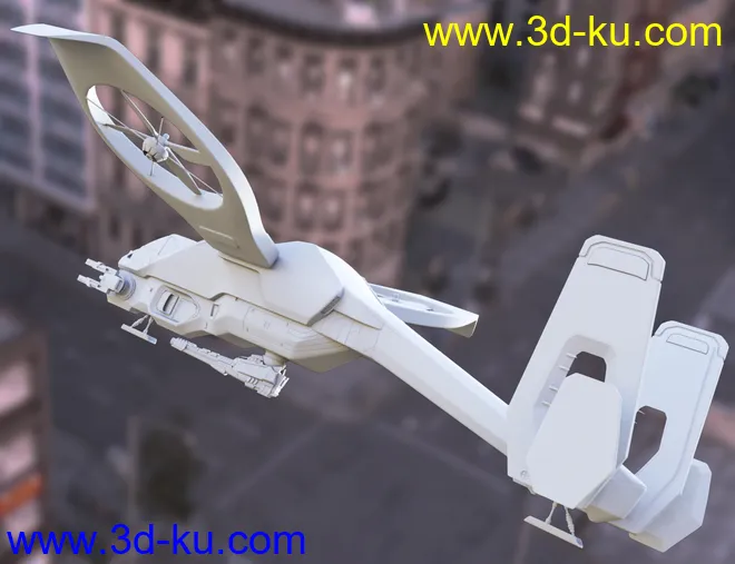 Futuristic Attack Helicopter模型的图片6
