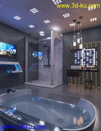 3D打印模型Futuristic Bathroom的图片