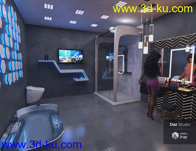 Futuristic Bathroom模型的图片2