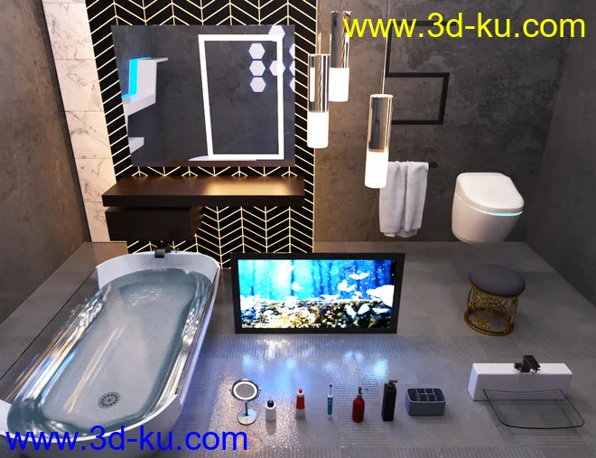 Futuristic Bathroom模型的图片5