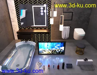 3D打印模型Futuristic Bathroom的图片