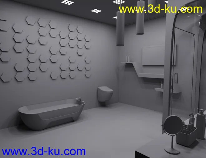 Futuristic Bathroom模型的图片7