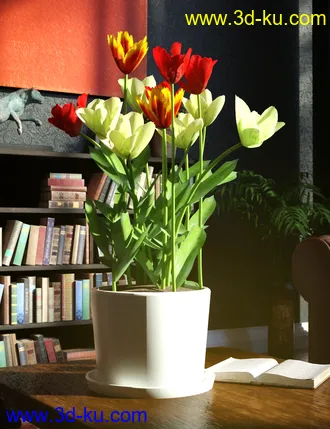 3D打印模型Garden Flowers Vol 2. Tulip Plants的图片