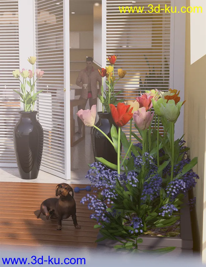 Garden Flowers Vol 2. Tulip Plants模型的图片3