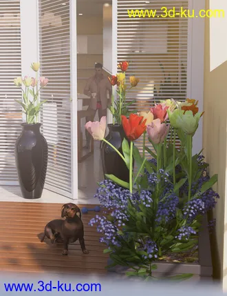 3D打印模型Garden Flowers Vol 2. Tulip Plants的图片