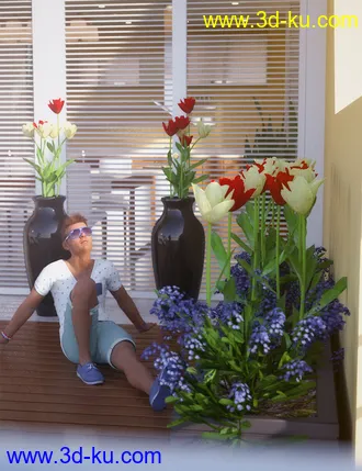 3D打印模型Garden Flowers Vol 2. Tulip Plants的图片