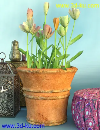 3D打印模型Garden Flowers Vol 2. Tulip Plants的图片