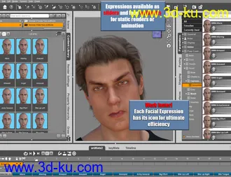 3D打印模型Genesis 8 Male(s) Expressions & Face aniBlocks的图片