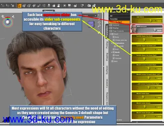 3D打印模型Genesis 8 Male(s) Expressions & Face aniBlocks的图片