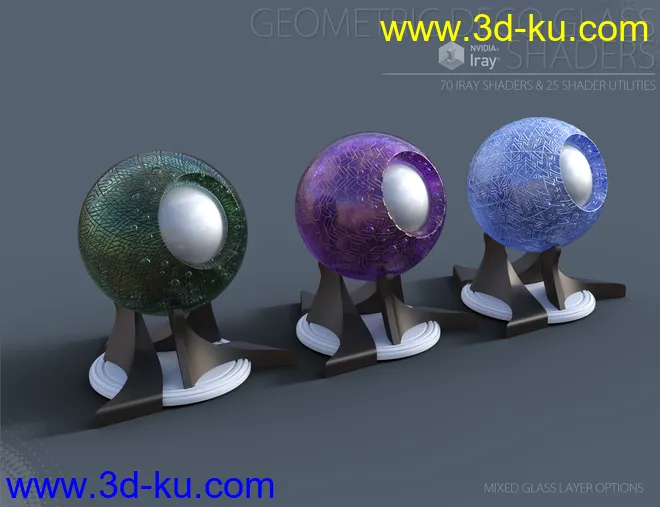 Geometric Deco Iray Glass Shaders模型的图片10
