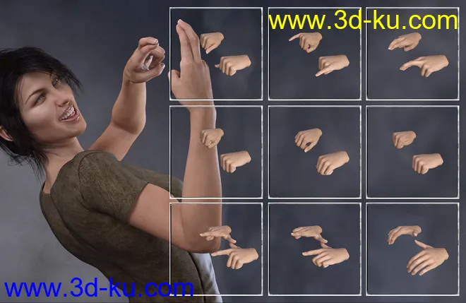 Give You a Hand - Hand Poses for Genesis 3 and 8 Female模型的图片2