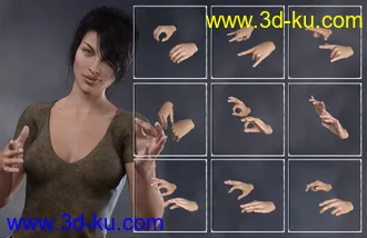 3D打印模型Give You a Hand - Hand Poses for Genesis 3 and 8 Female的图片