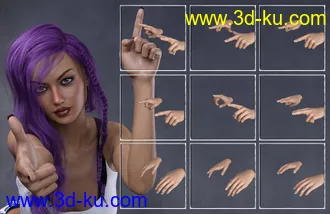 3D打印模型Give You a Hand - Hand Poses for Genesis 3 and 8 Female的图片