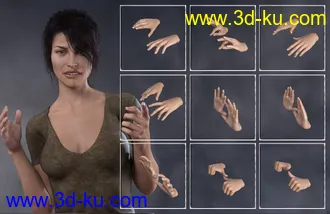 3D打印模型Give You a Hand - Hand Poses for Genesis 3 and 8 Female的图片