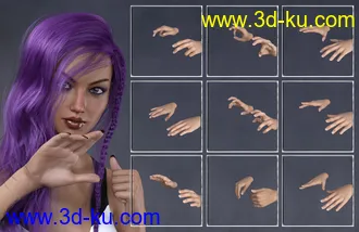 3D打印模型Give You a Hand - Hand Poses for Genesis 3 and 8 Female的图片
