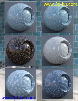 3D打印模型Glossy Bricks - Iray Shaders的图片