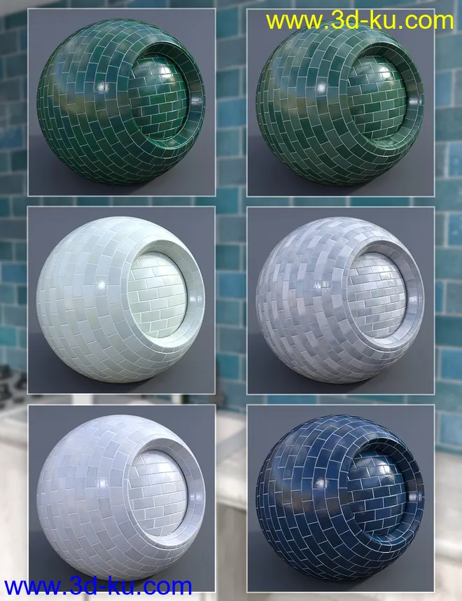 Glossy Bricks - Iray Shaders模型的图片6