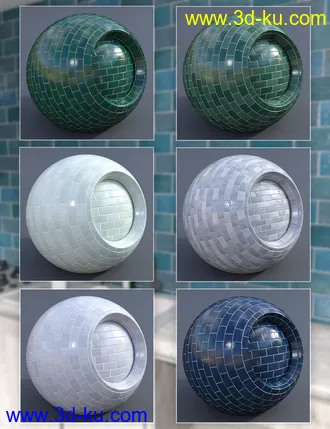 3D打印模型Glossy Bricks - Iray Shaders的图片