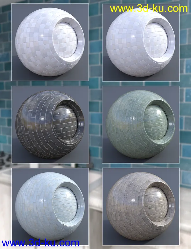 Glossy Bricks - Iray Shaders模型的图片8