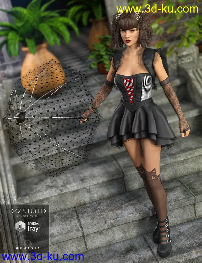 Goldie Locks Outfit for Genesis 3 Female(s)模型的图片2