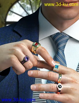 3D打印模型Gorgeous Rings for Genesis 8 Male(s)的图片