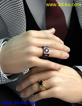 3D打印模型Gorgeous Rings for Genesis 8 Male(s)的图片
