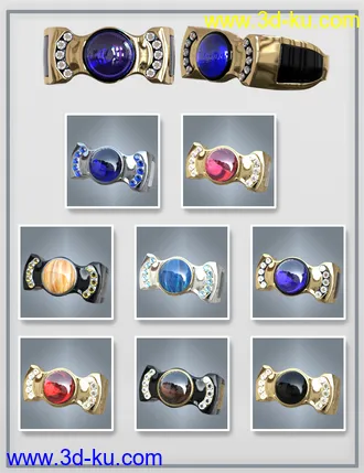 3D打印模型Gorgeous Rings for Genesis 8 Male(s)的图片