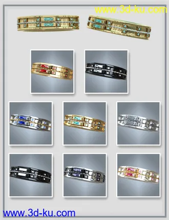 3D打印模型Gorgeous Rings for Genesis 8 Male(s)的图片