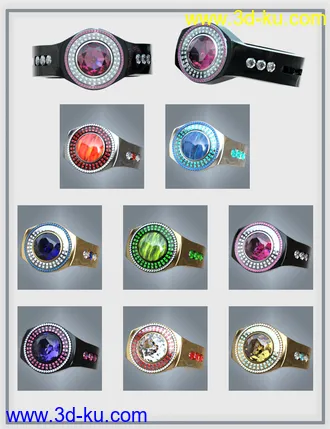 3D打印模型Gorgeous Rings for Genesis 8 Male(s)的图片