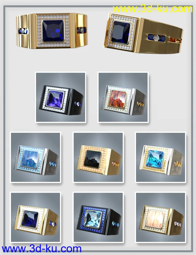 Gorgeous Rings for Genesis 8 Male(s)模型的图片9