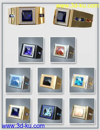 3D打印模型Gorgeous Rings for Genesis 8 Male(s)的图片