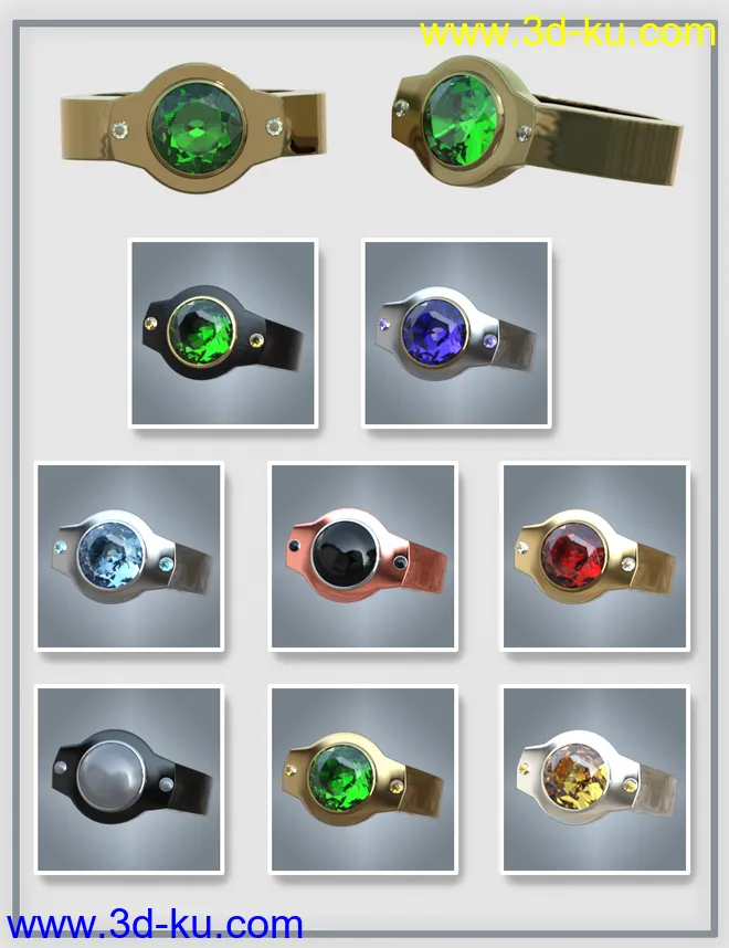 Gorgeous Rings for Genesis 8 Male(s)模型的图片10