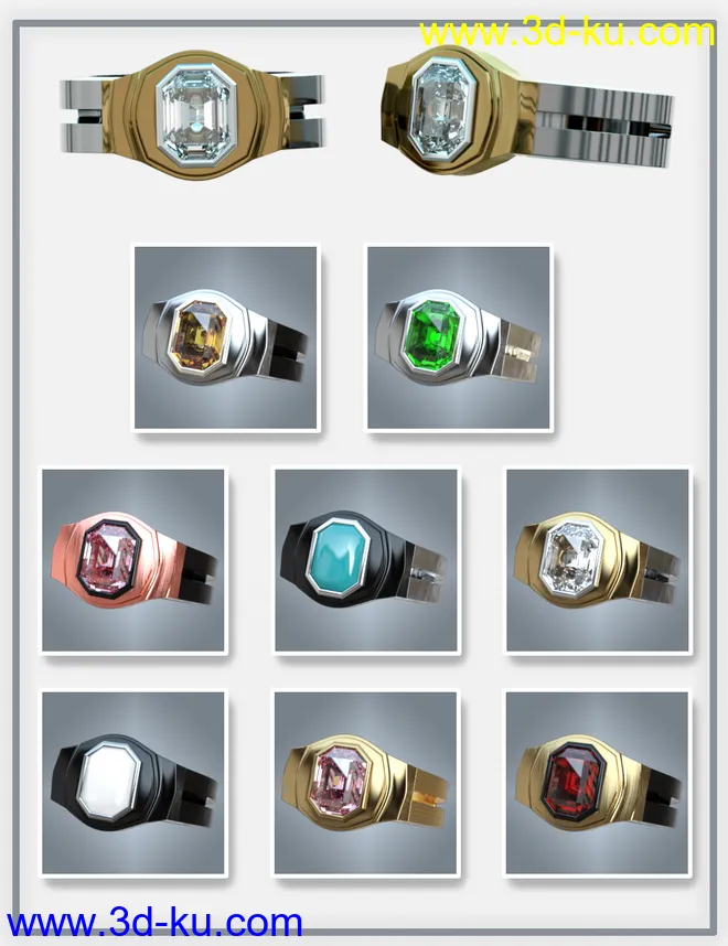 Gorgeous Rings for Genesis 8 Male(s)模型的图片13