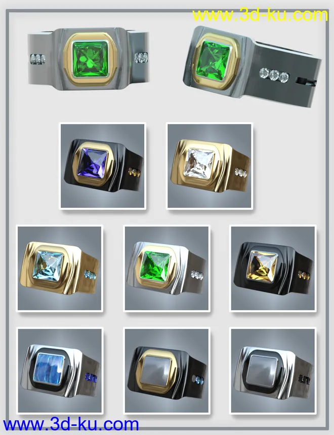 Gorgeous Rings for Genesis 8 Male(s)模型的图片14