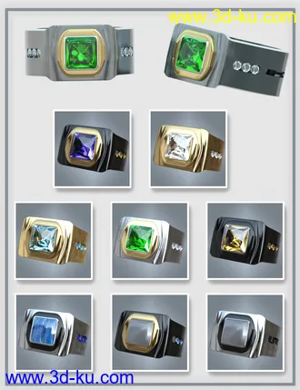 3D打印模型Gorgeous Rings for Genesis 8 Male(s)的图片