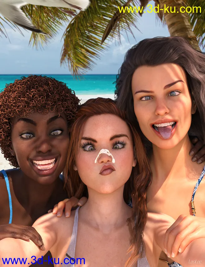 Grimaces - Dialable & One-Click Expressions for Genesis 8 Female模型的图片1