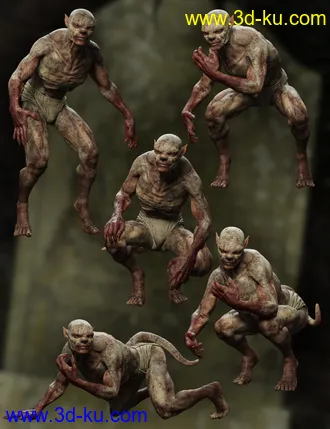 3D打印模型Gruesome Ghoul for Genesis 8 Male的图片