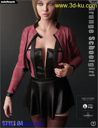3D打印模型Grunge Schoolgirl Outfit for Genesis 8 Female(s)的图片