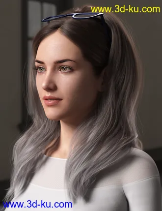 3D打印模型Hair and Glasses for Genesis 3 and 8 Female(s)的图片