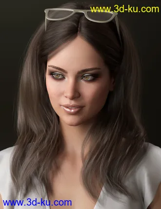 3D打印模型Hair and Glasses for Genesis 3 and 8 Female(s)的图片