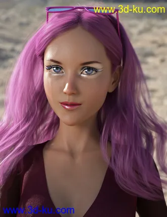 3D打印模型Hair and Glasses for Genesis 3 and 8 Female(s)的图片