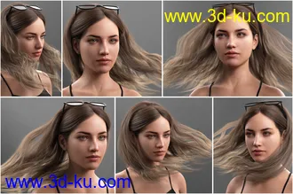 Hair and Glasses for Genesis 3 and 8 Female(s)模型的图片25