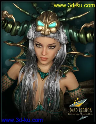 3D打印模型Hard Liquor for Mistress Malefica Hair的图片