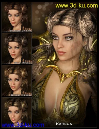 3D打印模型Hard Liquor for Mistress Malefica Hair的图片