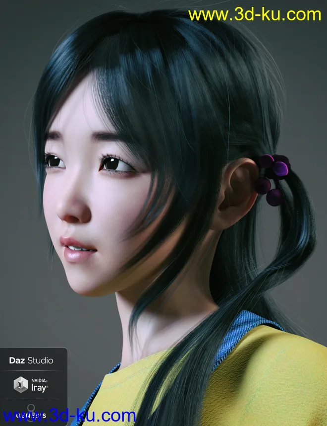 Hashimoto Character and Hair for Genesis 8 Female模型的图片1