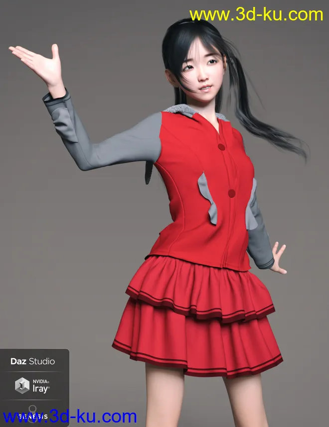 Hashimoto Character and Hair for Genesis 8 Female模型的图片3