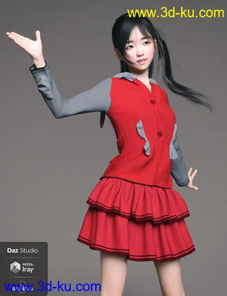 3D打印模型Hashimoto Character and Hair for Genesis 8 Female的图片